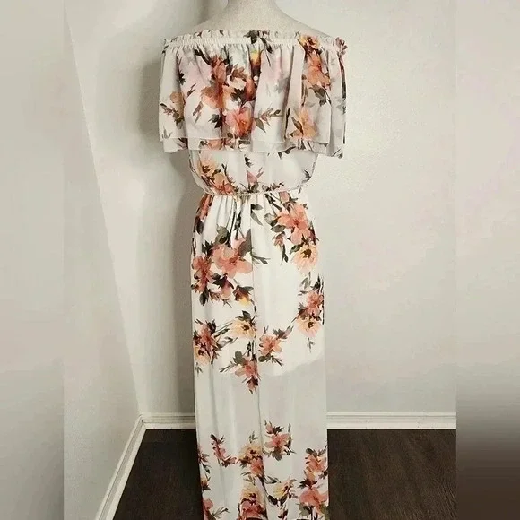 White House Black Market Off-the-Shoulder Floral Maxi Dress size S - Picture 13 of 16